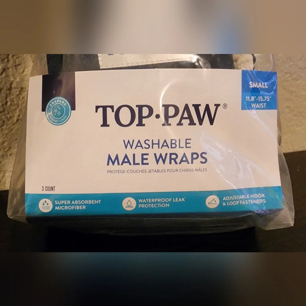Top Paw Reusable Male Wraps - 3 Count